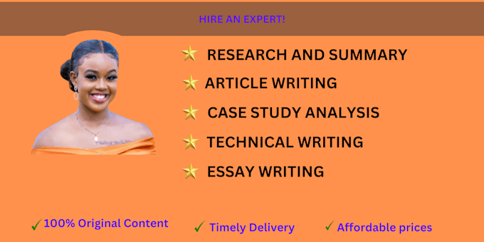 Gig Preview - Do case study analysis, research and summary writing