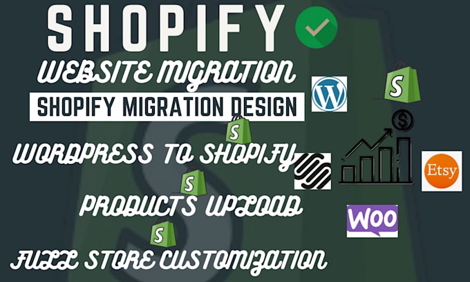 Gig Preview - Do website migration, etsy to shopify, shopify store migration, shopify design