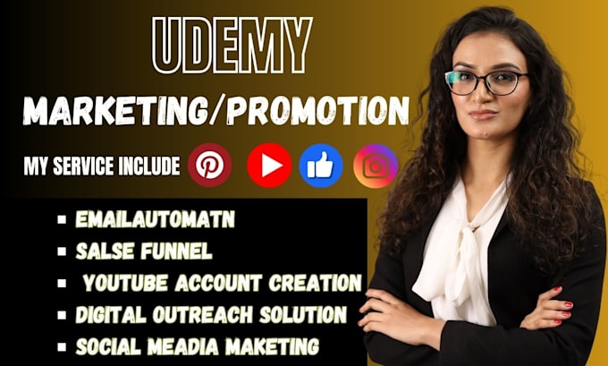 Gig Preview - Promote udemy online course udemy course marketing udemy course promotion