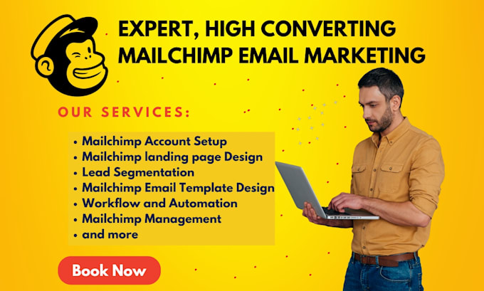 Gig Preview - Be your mailchimp email marketing automation expert build email template design