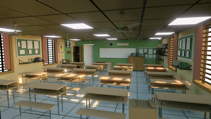 Gig Preview - Do 3d interior design learning space library classroom lecture room class hall