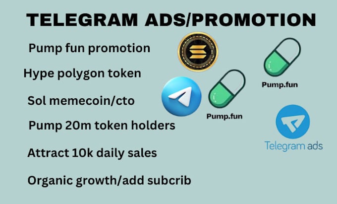 Gig Preview - Telegram promotion pump 20m holders,hype polygon,cto token boost sales pump fun