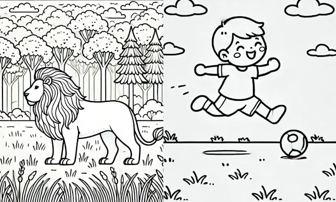 Gig Preview - Create coloring book illustration children book design canva ebook design