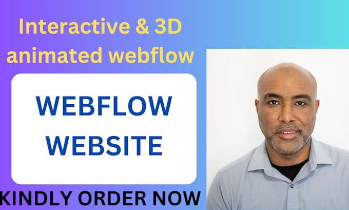 Gig Preview - Interactive 3d animated webflow website, 3d spline animation