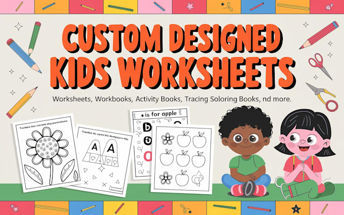 Gig Preview - Design kids worksheet, activity books