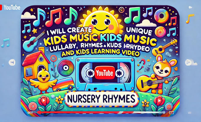 Gig Preview - Do vibrant animation nursery rhymes, lullaby, baby shark, learning video