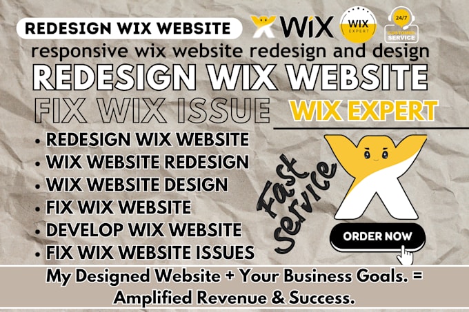 Gig Preview - Redesign wix website design fix wix website redesign and develop wix website