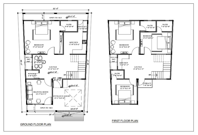 Gig Preview - Draw 2d architectural floor plan from sketch, into autocad