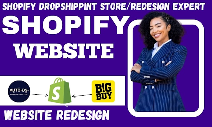 Gig Preview - Shopify redesign shopify website shopify dropshipping store via bigbuy autods