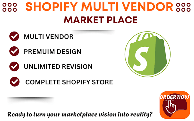 Gig Preview - Do shopify multi vendor shopify store multivendor website market place website