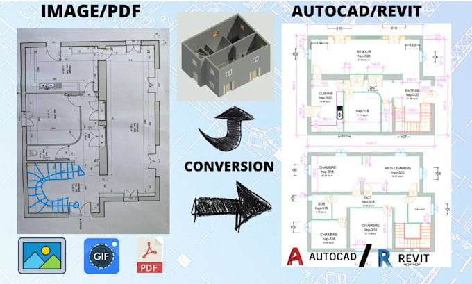 Gig Preview - Draft, redesign and draw 2d floor plans from sketch, pdf