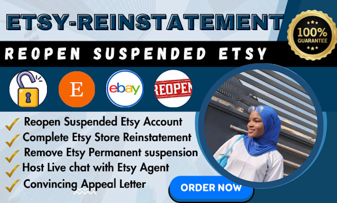 Gig Preview - Do etsy reinstatement etsy suspension and etsy appeal letter for reopening