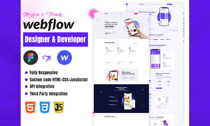 Gig Preview - Be your webflow expert developer, design or develop webflow website