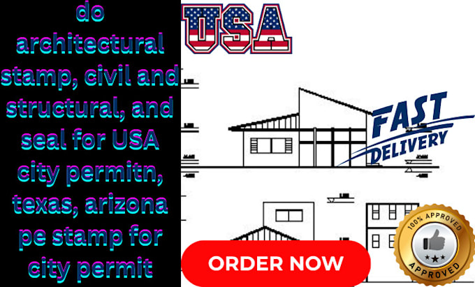 Gig Preview - Do architectural stamp, civil and structural, and seal for USA city permit