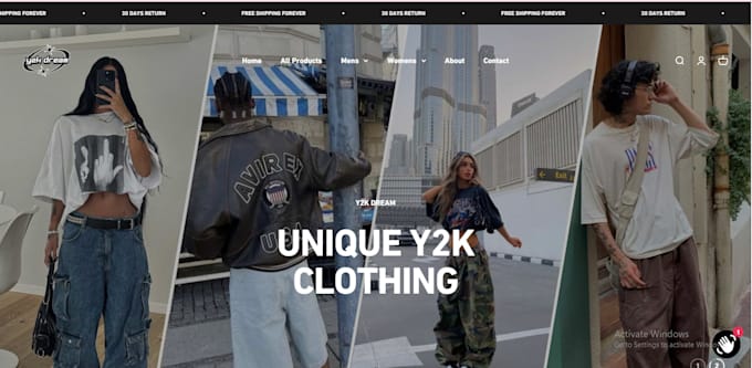 Gig Preview - Design redesign y2k website y2k clothing shopify store y2k clothing brand