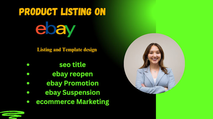 Gig Preview - Do ebay suspension,ebay listing,ecommerce marketing,ebay promotion,ebay reopen