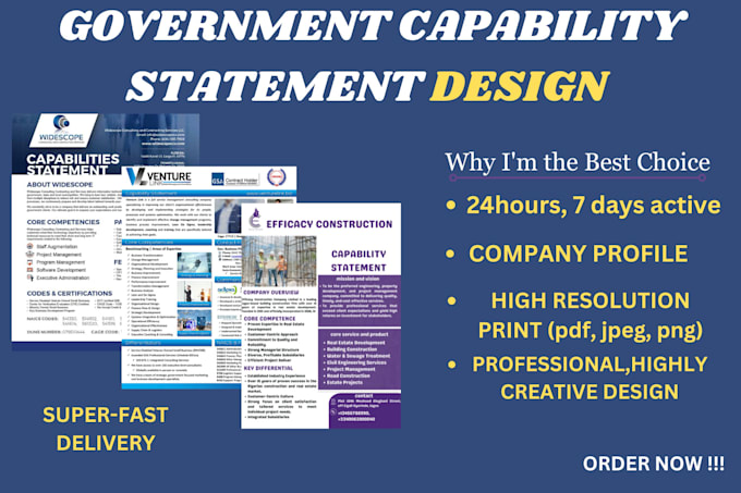 Bestseller - design unique government capability statement, business capability statement