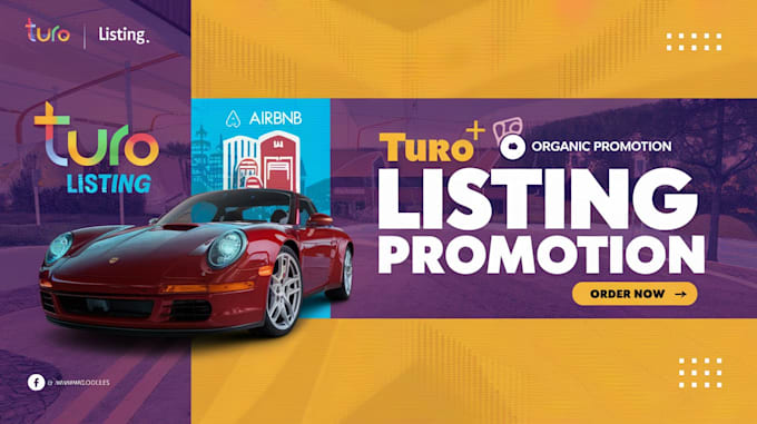 Gig Preview - Organic promotion for turo listing airbnb listing on social media to get traffic