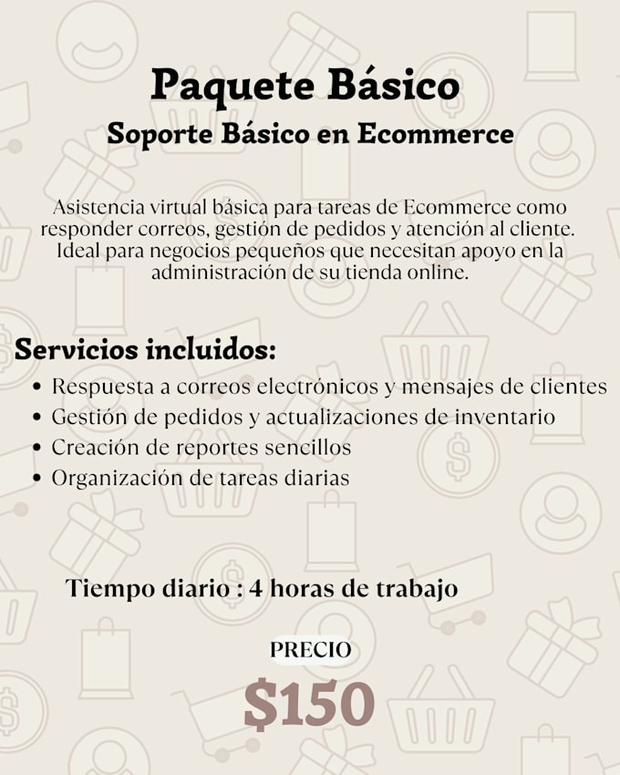 Gig Preview - Asistente virtual experta en ecommerce