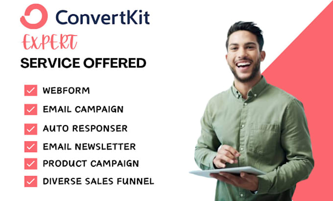 Gig Preview - Do convertkit specialist newsletter template design convertkit landing page