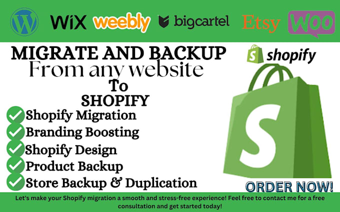 Gig Preview - Do shopify migration copy clone website wordpress to shopify website migration