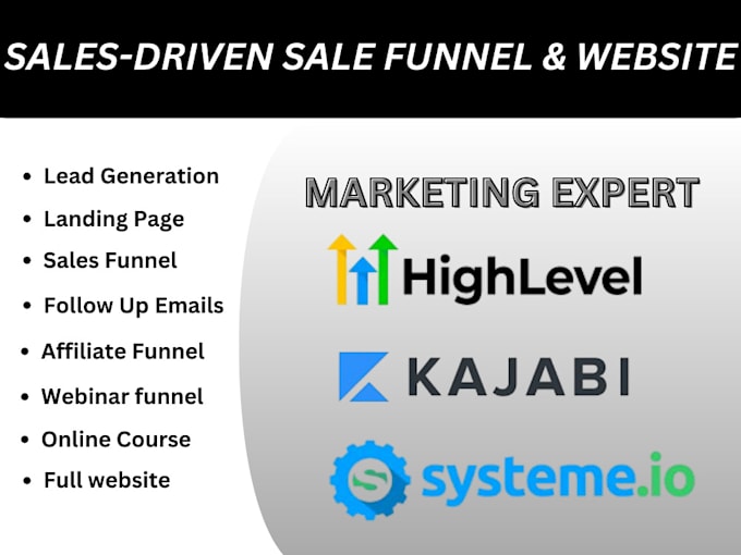 Gig Preview - Design high converting funnels and landing pages in highlevel, kajabi, systeme