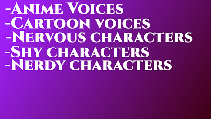 Bestseller - be your voice actor for cartoons, anime, fandubs