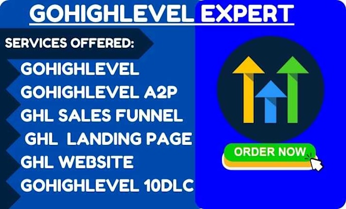 Gig Preview - Build gohighlevel landing page ghl website sales funnel a2p 10dlc registration