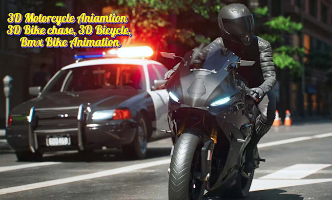 Gig Preview - Do cgi vfx 3d motorcycle animation 3d bike chase, 3d bicycle, bmx bike animation