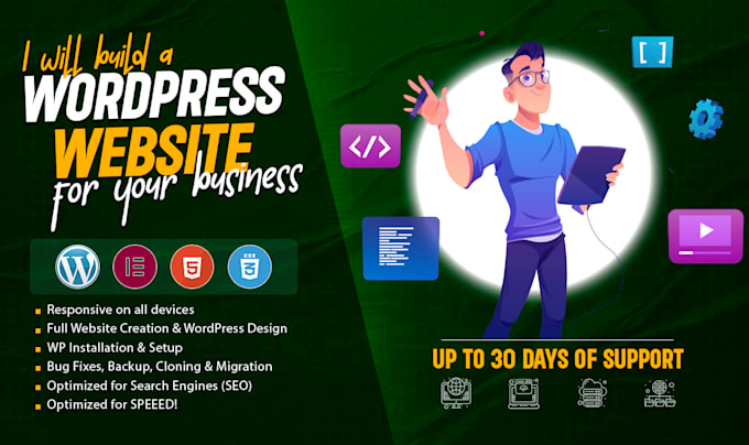 Bestseller - create responsive wordpress website or landing page for your business