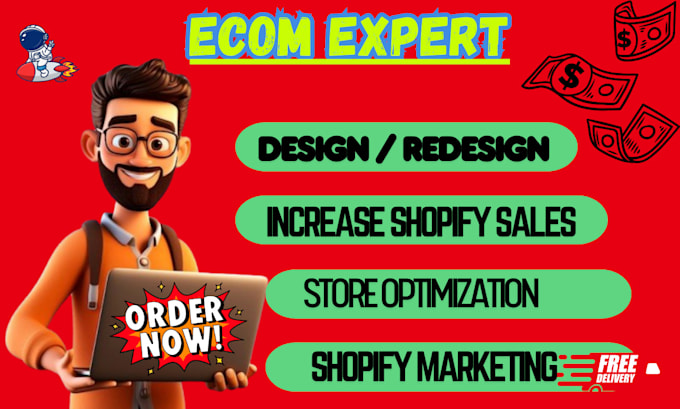 Gig Preview - Build 7 figure shopify dropshipping store design redesign shopify SEO