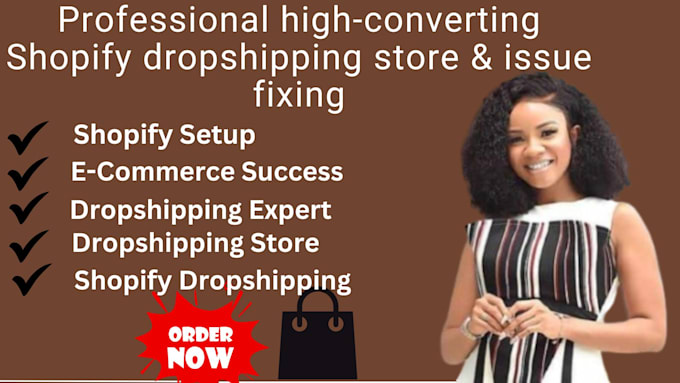 Gig Preview - Set up a high converting shopify dropshipping store fix dropshipping issues