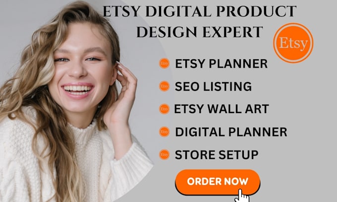 Gig Preview - Do etsy planner product,seo listing,etsy wallart,digital planner and store setup