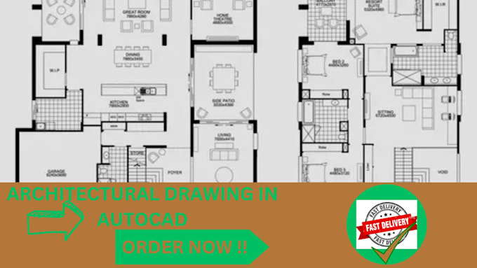 Gig Preview - Draw a professional floor and elevation plan in auto cad