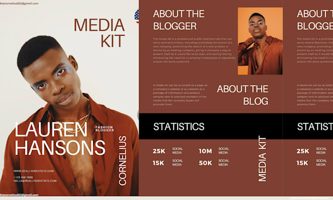 Gig Preview - Design media kit press kit influencer media kit speaker kit epk one sheet