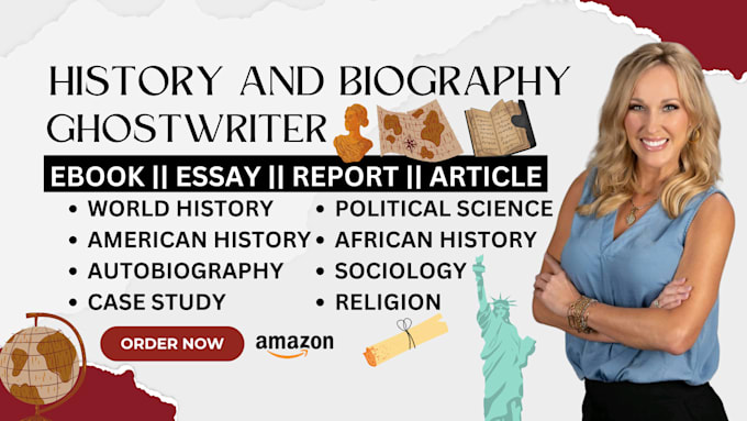 Gig Preview - Write american history ebook biography memoir sociology pol script ebook article