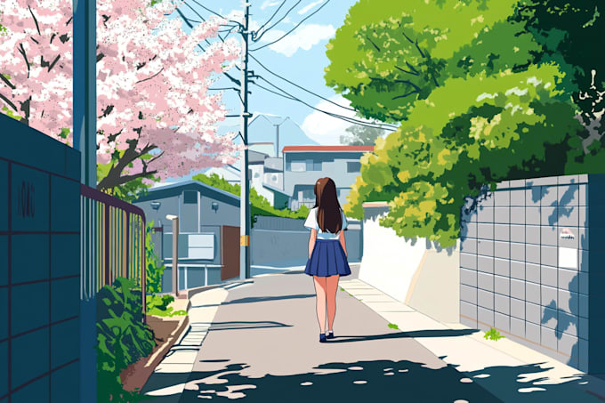 Gig Preview - Draw anime character illustration and background art in my