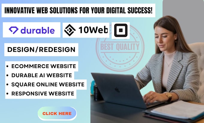 Bestseller - design durable ai ecommerce business website 10web ai website square online stor