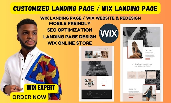 Gig Preview - Build wix landing page redesign wix website design wix potfolio design lead page