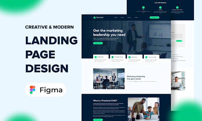 Gig Preview - Do creative, modern figma website landing page UI UX design