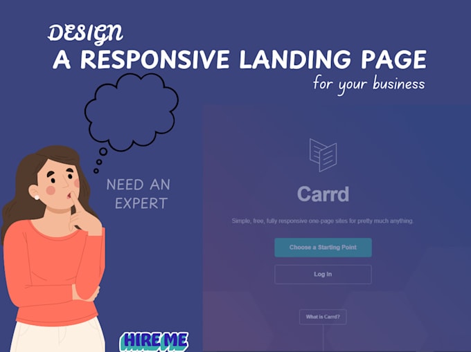 Gig Preview - Design a highly responsive landing page with carrd