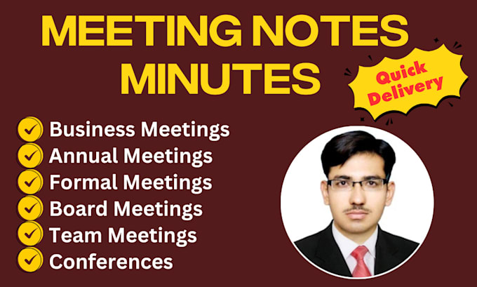 Gig Preview - Write meeting notes or minutes from audio or video