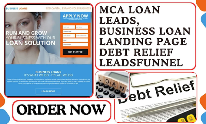 Gig Preview - Generate verified mca loan leads, business loan debt relief leads landing page