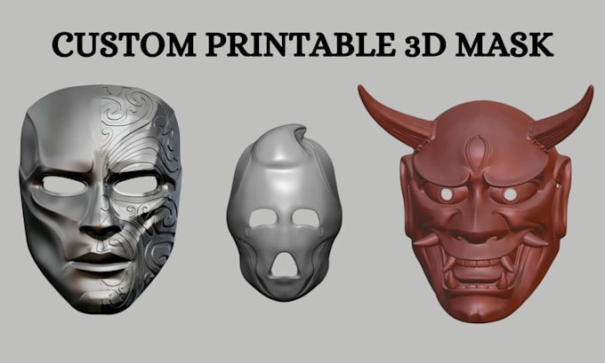 Gig Preview - Sculpt futuristic cosplay 3d mask 3d helmet cosplay mask oni mask printable mask