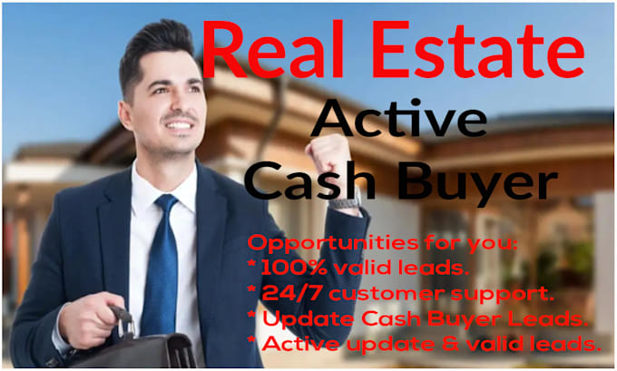 Gig Preview - List of real estate cash buyers with the contact info