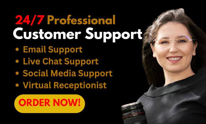 Gig Preview - Offer professional customer service, email, and chat support 24 by 7