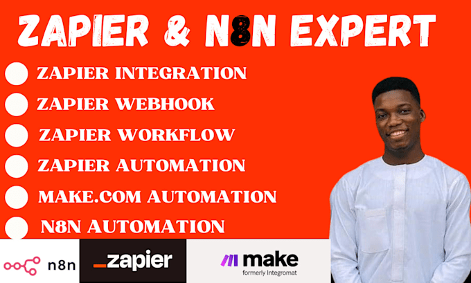 Gig Preview - Setup zapier make com integromat n8n automation webhooks and open ai integration