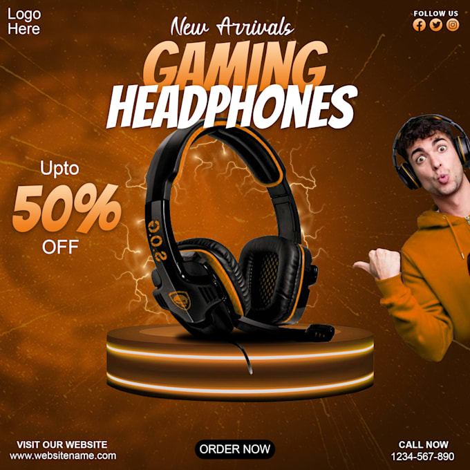 Gig Preview - Create engaging and stylish headphone post for social media