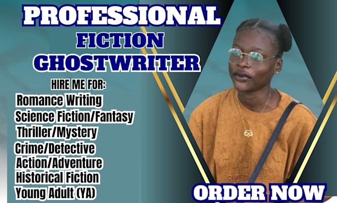 Gig Preview - Write 50k word fiction story, fiction ghostwriter, ebook writer, romance fiction