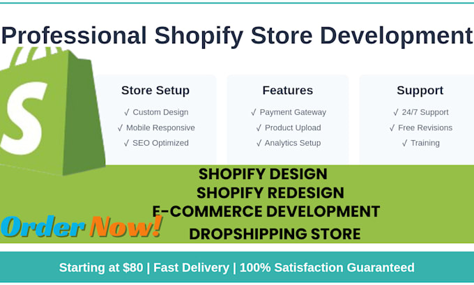 Gig Preview - Build shopify website design create shopify store shopify dropshipping store